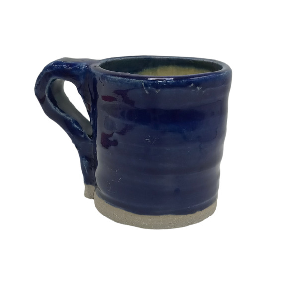 Vintage Mexican Pottery Mug Signed Sasha Blue Mission Style Handcrafted Cup VTG - Picture 2 of 12